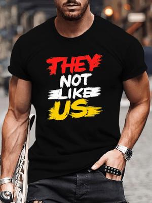 Многофункциональная футболка с коротким рукавом большого размера - THEY NOT LIKE US Принт Стильный Дышащий Топ