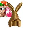 Золотая статуэтка кролика, Пасхальное украшение-кролик, Пасхальное украшение стола, большая фигурка кролика, Пасхальный centerpiece, декоративный
