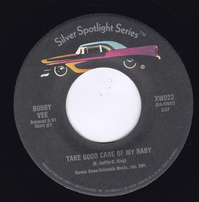 7-дюймовая пластинка BOBBY VEE Take Good Care Of My Baby XW022 United Artists US Rock Б/у