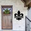 Кованая табличка с лилией для двери, элегантный металлический настенный декор для входа в дом, французская тематика, кафе, бутик, подвесное искусство