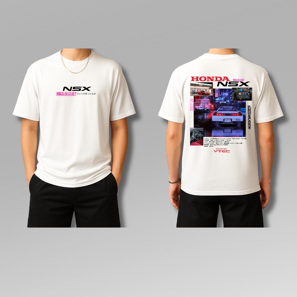 Honda Mens and Womens Tshirt Summer Cotton Retro Honda NSX Tee New Shortsleeved Spring and Autumn Motorcycle Cycling Top