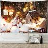 Милые животные с принтом лося гобелен Рождественская снежная сцена иллюстрация настенный хиппи колдовство домашний декор