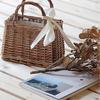 Bow Rattan Woven Bag Straw Bags Top Handle Wicker Baskets Handbags Boho Style Beach Bag