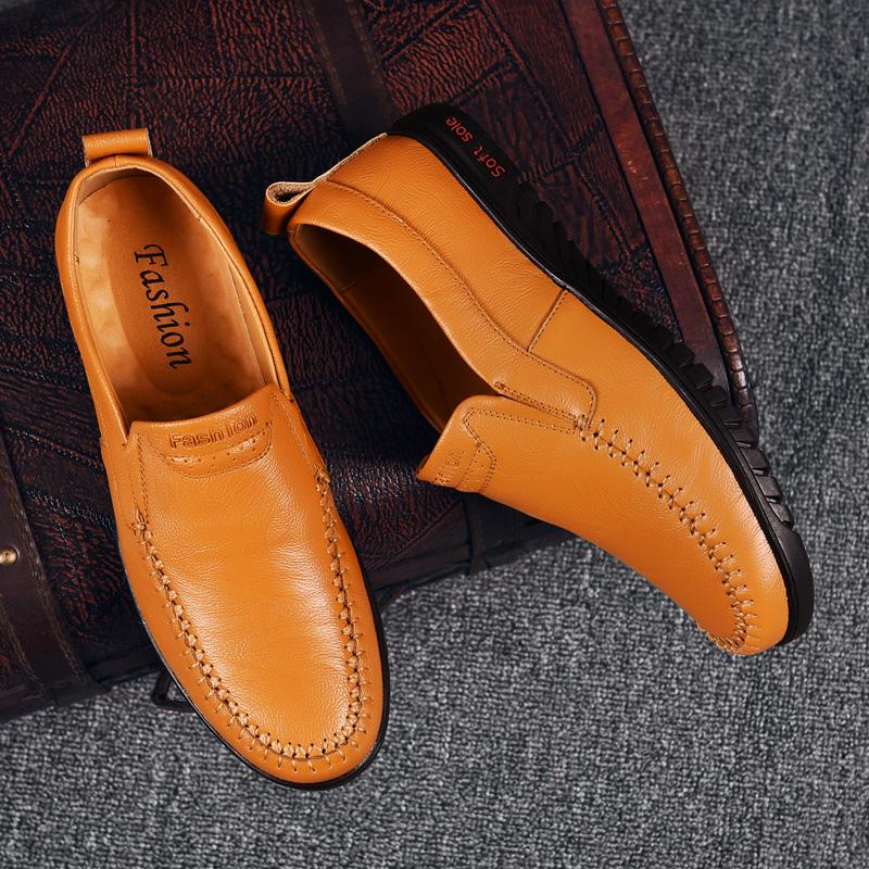Мужская повседневная обувь Кожаная обувь ручной работы Мужские туфли большого размера для вождения