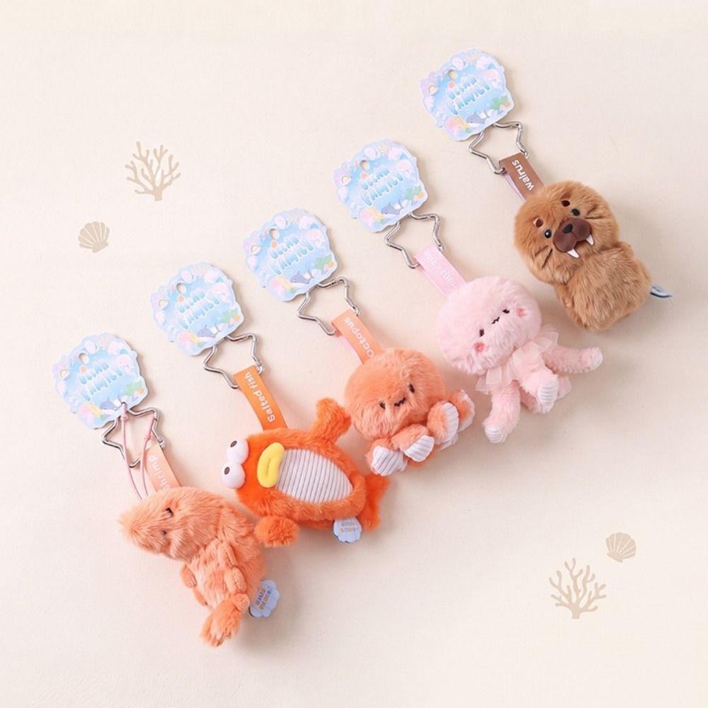 Soft Plushie Ocean Animal Plush Key Holder Turtle Keychain Cartoon Shark Seal Keychain Friend Gift