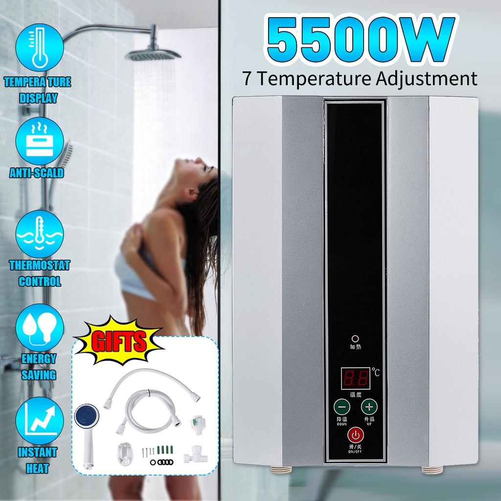IPX4 5500 Вт 220 В 50 Гц 7 Уровней Регулировки Температуры Проточный Душ Горячая Вода Мгновенный Электрический Водонагреватель