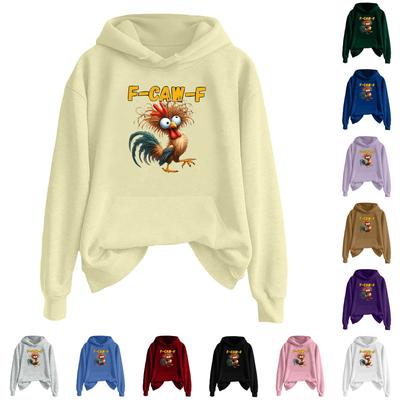 Женская модная повседневная толстовка с длинным рукавом, капюшоном и принтом