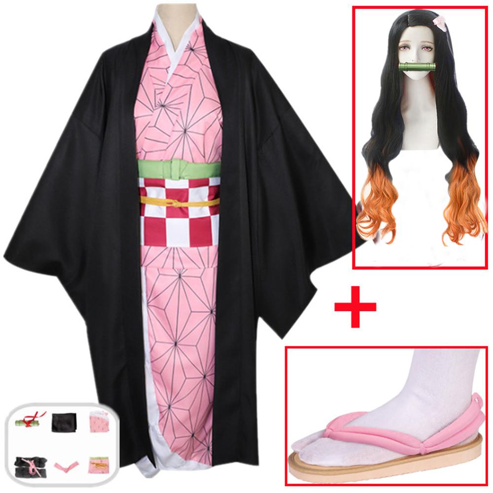 Kamado Nezuko Cosplay Anime Demon Slayers Costume Kimono Suit Women Kimetsu No Yaiba Kisatsut Halloween Carnival Praty Clothes