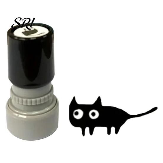 Mini Kitten Stamp Cute Black Cat Self Inking Pattern Craft Project Supplies for Journals Cards Planners Scrapbooks Decoration Decorative