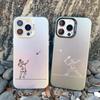 Чехол для телефона с изображением самолета и сердца для пары, для Apple iPhone 13 Mini 12 11 Pro Max 16 14 15 Pro Max Plus, противоударный, лазерный