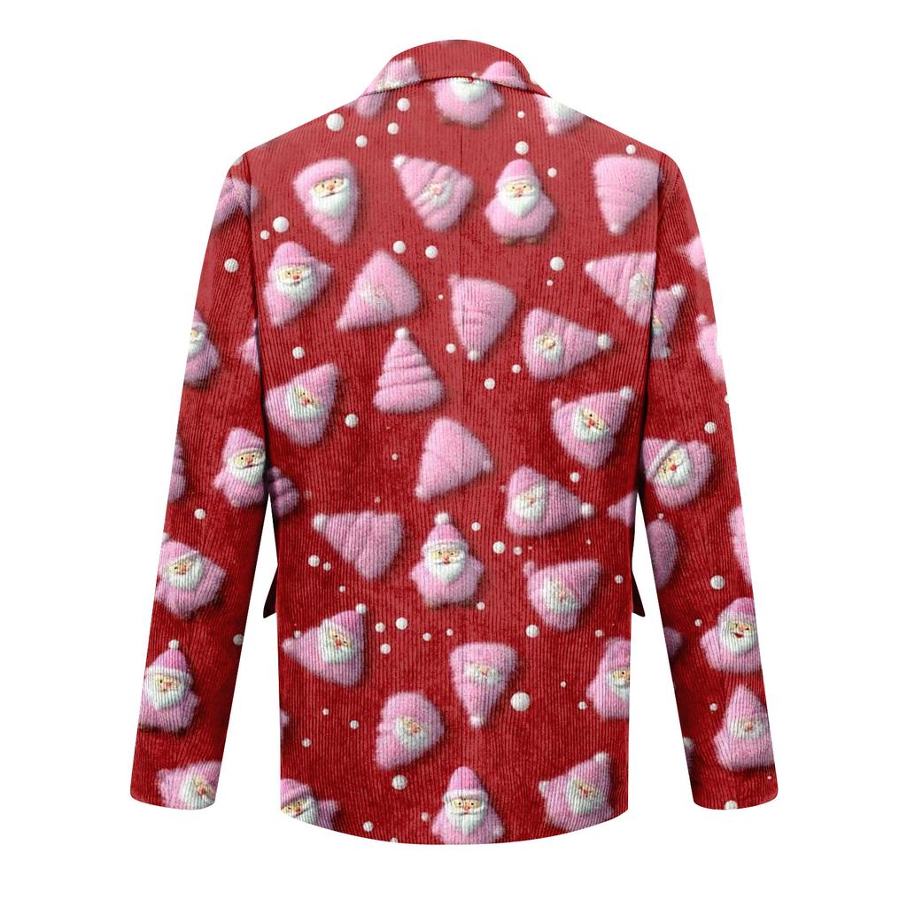 Мужской уродливый рождественский вельветовый теплый карманный пиджак-кардиган, мужской повседневный костюм