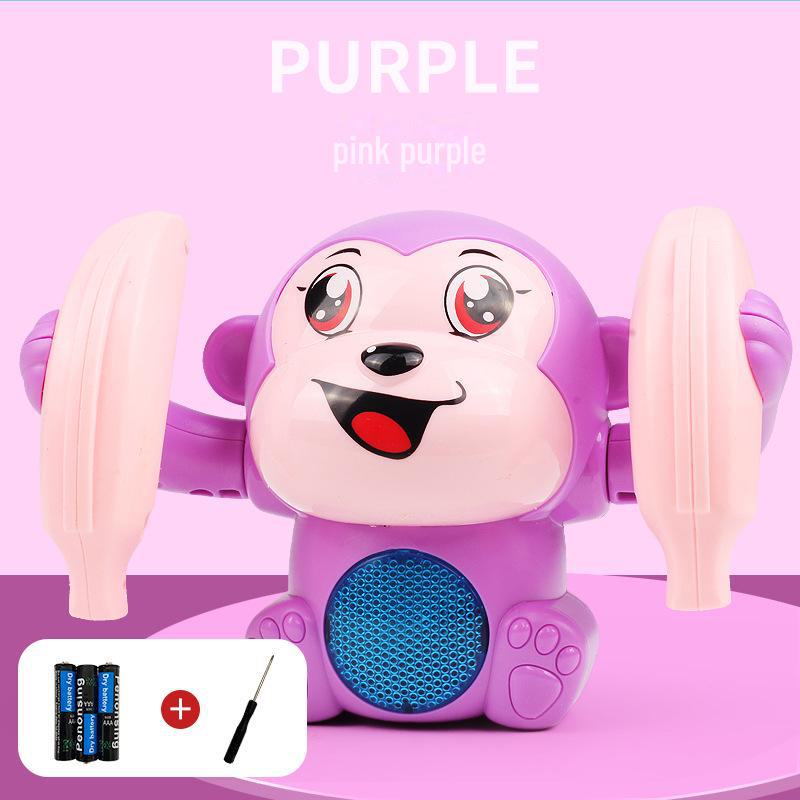 Детская светящаяся игрушка-обезьянка с голосовым управлением: Поощряет ползание у младенцев и способствует развитию навыков держания головы вверх.