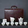 Бараний жир Нефритово-белый фарфоровый чайный набор для кунг-фу