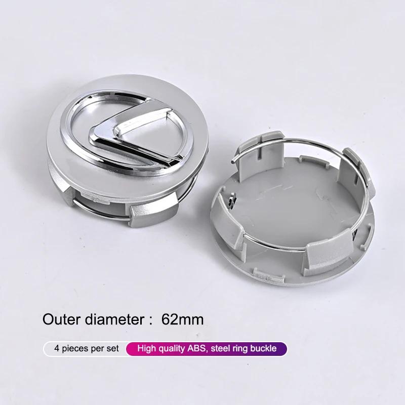 2026 Hot Interior Stickers 4Pcs 62MM Car Emblem Wheel Center Cover Hub Accessories For Lexus GS IS LS500h ES260 ES300h RX350h NX