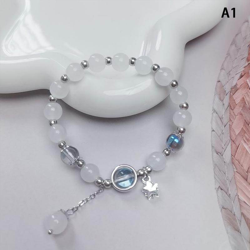 Опаловый морской синий браслет с сокровищами в лунном свете, легкий роскошный эластичный браслет