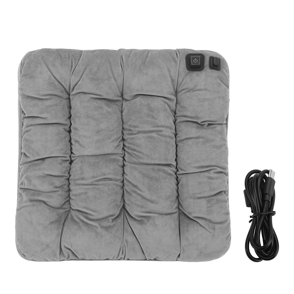 Heated Seat Cushion 3 Temp Modes Soft Washable Fast Heating USB Power Heating Seat Pads for Office Travel Family Gray