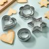 Baking Mould Baking Mould Egg Mould Stainless Steel Cookie Cutter Biscuit Diy Mold Star Heart Flower Cutter 3Pcs/Set
