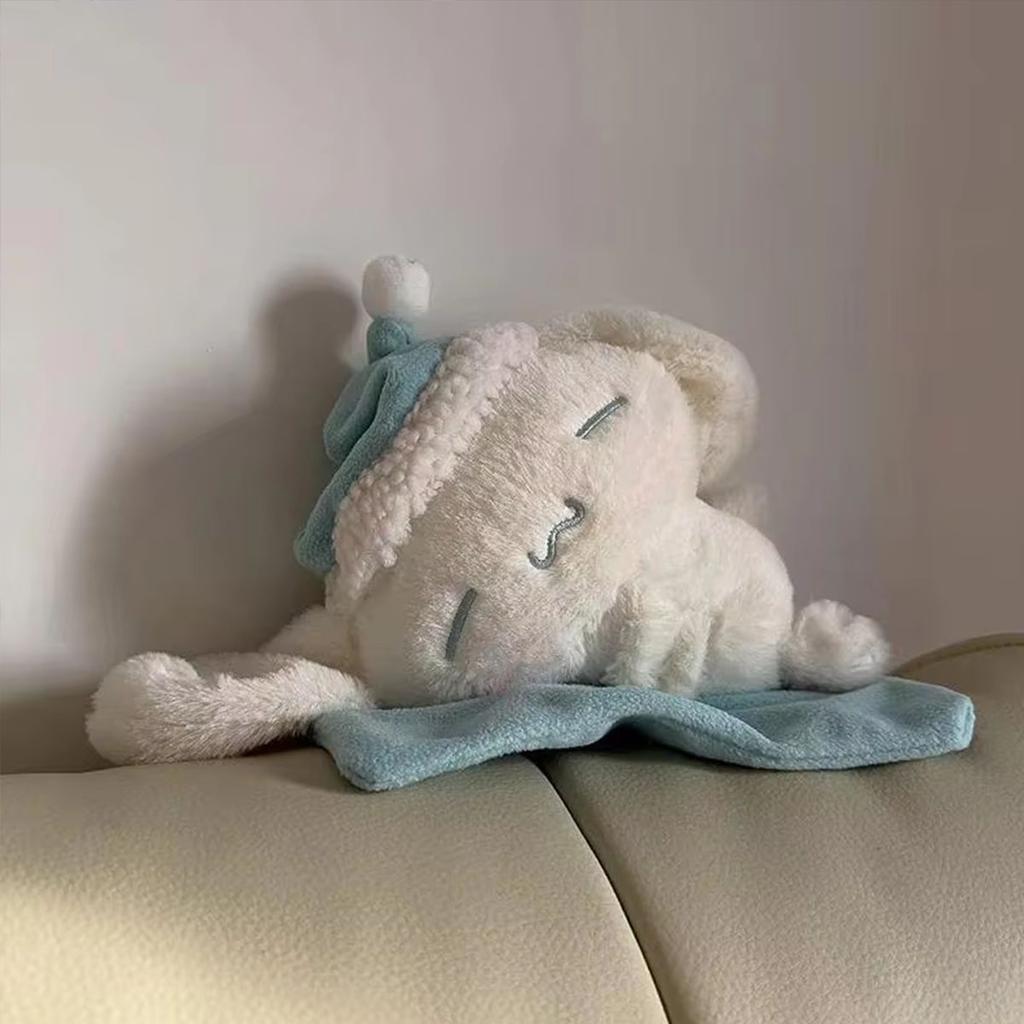 Cinnamoroll Sleeping Plush Pillow Soft Huggable Stuffed Animal for Comforting Bedtime Cute Home Decoration Birthday Gift