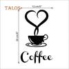 Съемный DIY Кухня Главная Настенная Наклейка Декор Кофейная Чашка Сердце Письмо Наклейка Декоративные Принадлежности