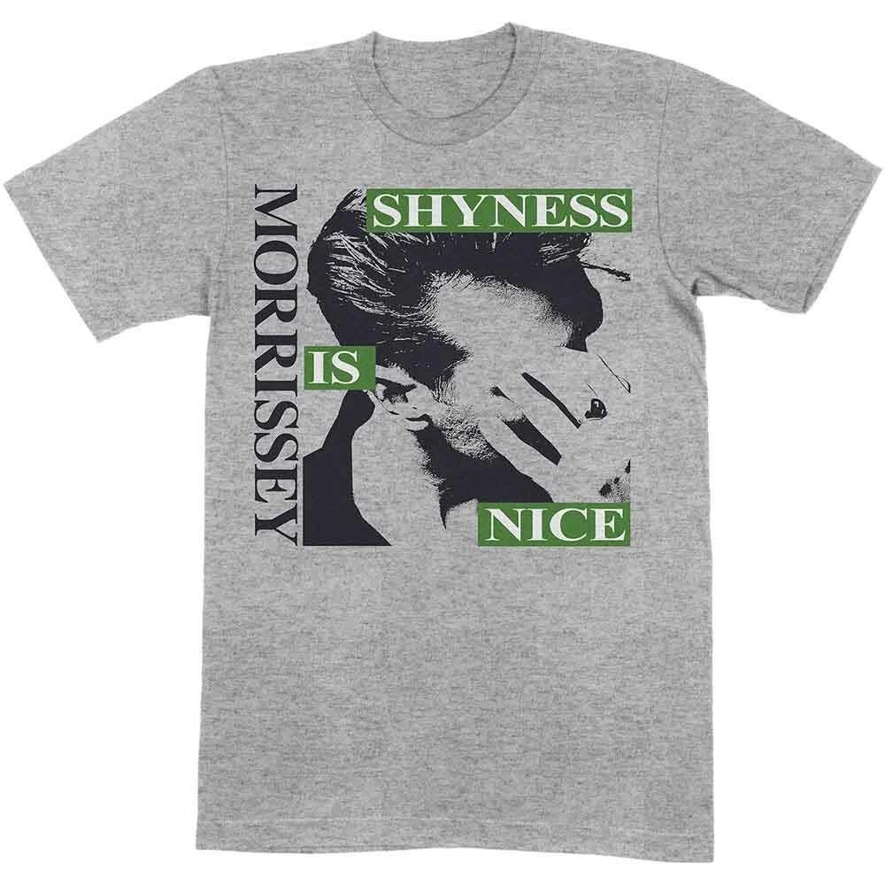 Officially Licensed Morrissey Shyness Is Nice Mens Grey 100% Cotton T-shirt Mens Tees Top ClassicTee