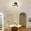 Semi Flush Mount Ceiling Light Metal Black Sputnik Chandelier 3 Light E27 Bulb Base Near Ceiling Light for  Living Room Hallway