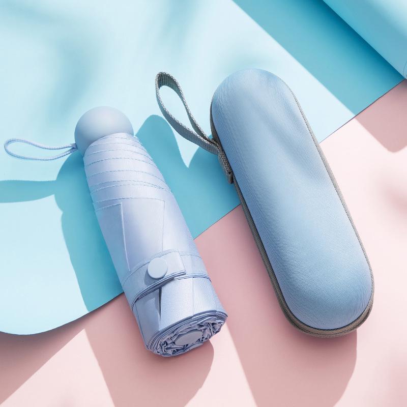 Скидка 50%: Компактный черный зонт с защитой от УФ-излучения для солнца и дождя