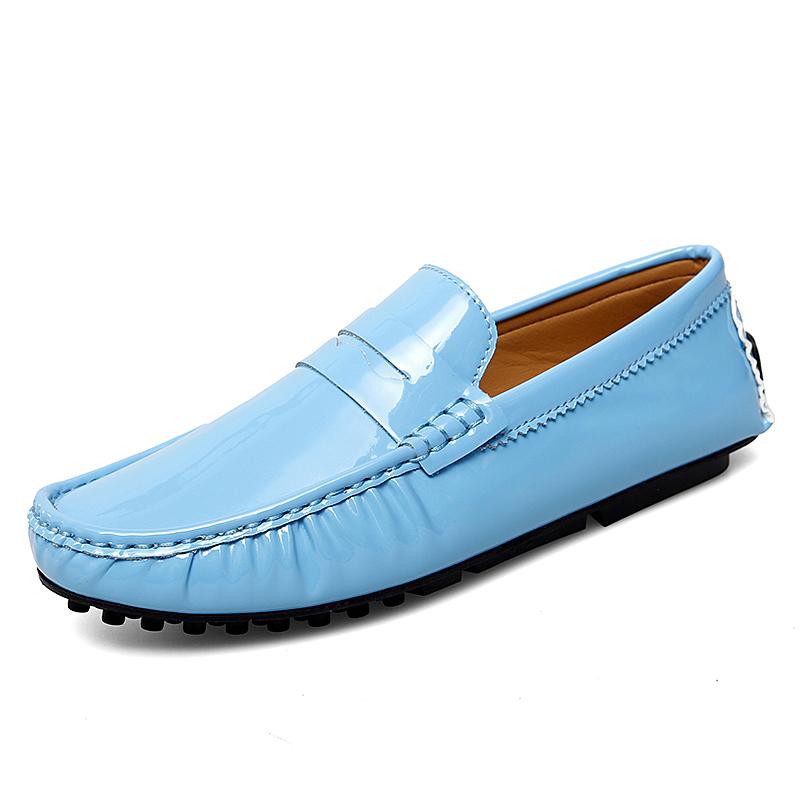 FashionGlossy Loafers Men Luxury Brand Moccasins Shoes Men Leather Loafers Shoes Slip On Non-slip Driving Loafers for Men Big Size38-48