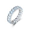 "Full of Topaz "natural Light Sky Blue Topaz Elernality Ring 925 Sterling Silver Fine Jewelry for Women Nice Gift Daily Wear