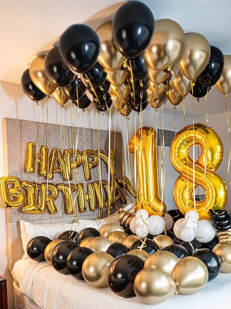 52 шт. золотых воздушных шаров с надписью «С Днем Рождения», цифры от 0 до 9, для дня рождения, юбилея, выпускного, Нового года, Дня святого Валентина