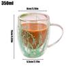 High-quality Double Dried Flower Glass Cups Creative Simplicitys High-temperature-resistant Glass Mug For Cappuccino Coffee Tea