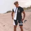 New Men Sets Clothes Summer Tracksuit 2022 Clothing For Man Oversized Casual Short Sleeves Print T-Shirt+shorts Suits Streetwear