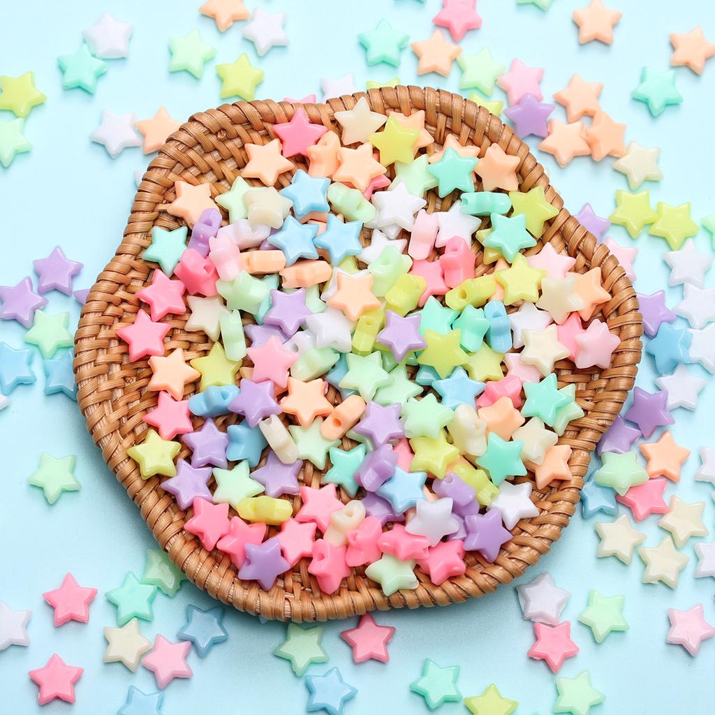 Бусины ручной работы 200 шт. DIY Макарон Цветные ювелирные аксессуары Браслет Ожерелье Материалы ручной работы Мода Кремовый Пятиконечная звезда