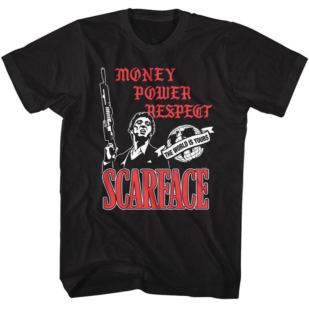 Scarface Money Power Respect Tony Montana The World Is Yours Men T Shirt