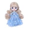 Rakulifey Blythe Outfit, Dress with Earrings, Neo Blythe Outfit, Blue, Compatible with Obitsu 24 Dolls, 2-Piece Set
