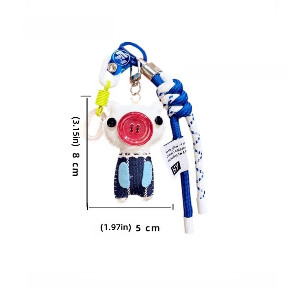 PU Cartoon Keychain Button Eye Dolls Pendant Creative Bag Accessories Bag/key Decor