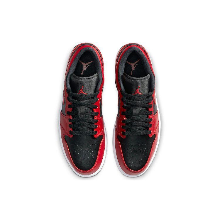 Air Jordan 1 Low Reverse Bred Men Sneakers Black Gym-Red 553558-606