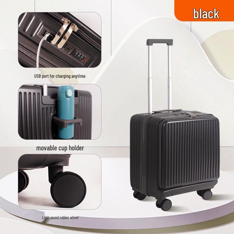 Большой 18-дюймовый чемодан-тележка для ручной клади с боковым открыванием - Унисекс, легкий, с защитой паролем