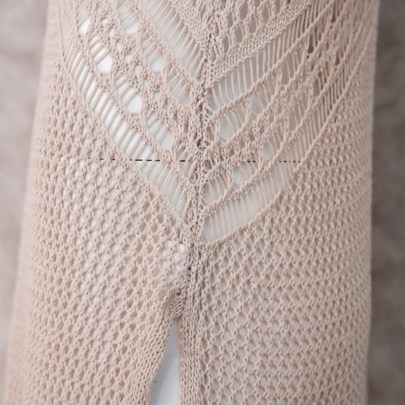 EDOLYNSA Cover-ups Sexy Strap Open Back Knitted Summer Beach Mesh Dress Crochet Tunic Women Beachwear Swimsuit Cover Up Sarongs Q902