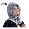 Winter Head Cover Women Hooded Scarf Hat for Winter, Knit Pullover Balaclava Hood Soft Thermal with Adjustable Drawstring, Warm Neck Gaiter Skull Cap