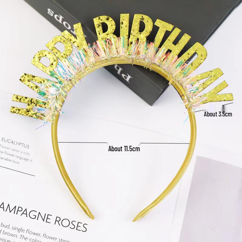 Красочный мигающий ободок 'С днем рождения' для детей - Праздничный аксессуар для нарядной вечеринки