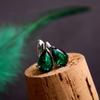 12*8 Mm Sky Blue Topaz Green Emerald 925 Silver Hypoallergenic Water Drop Earrings