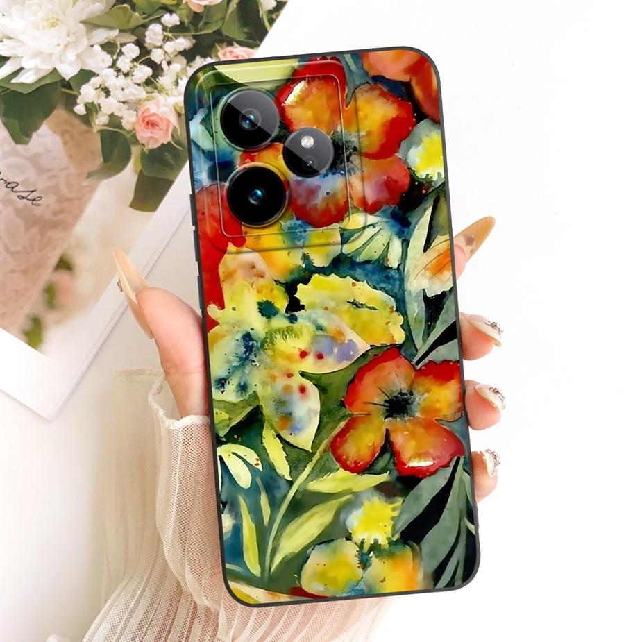 Чехол для Realme GT 7 GT7 T 5G RMX5061 Роскошные Цветы Конфетная Раскраска Мягкий ТПУ Чехол для Телефона Для Realme GT 7 Pro GT 7T 5G Fundas