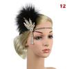 Women Beaded Flapper Hair Accessories Rhinestone Sequin Performance Headwear Elastic Indian Vintage Masquerade Feather Headband