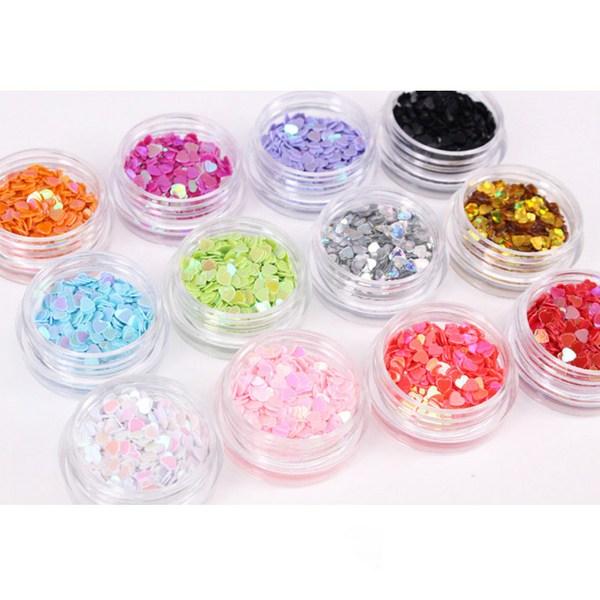 Блестки для ногтей May Brown Fall In Love Heart, 12 шт., разные цвета, 1 набор