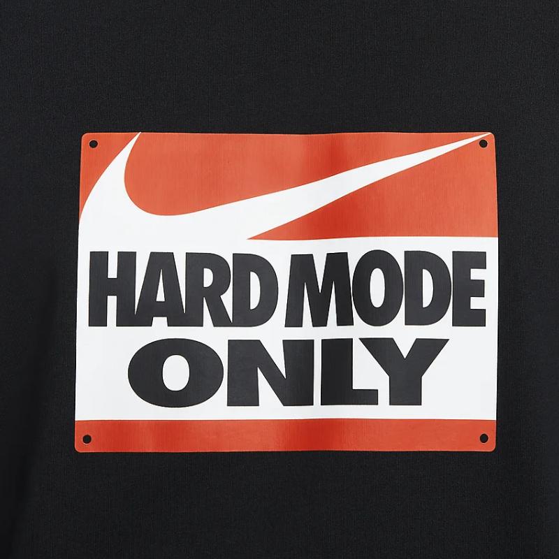 Nike Hard Mode Удобная повседневная свободная футболка с коротким рукавом для мужчин, черные IF5520-010