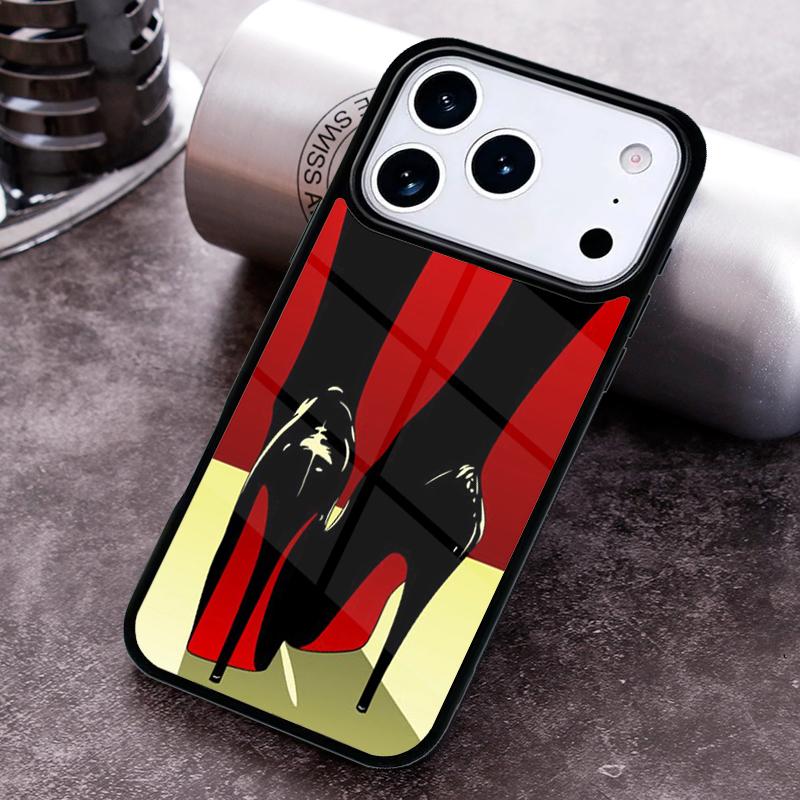 red high heel shoes Cute Phone Case for iPhone 17 16 15 Pro Max Air 14 13 12 11 Plus Shockproof Capa Cover