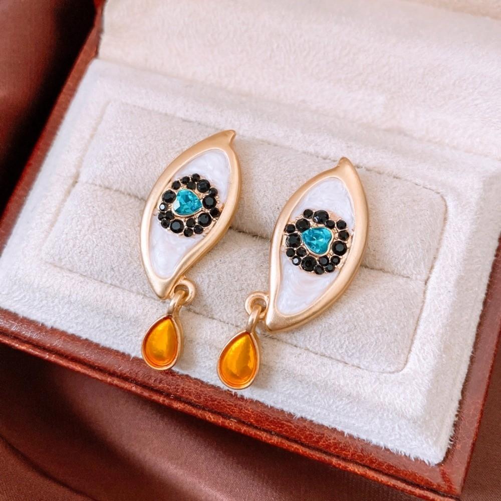 Devil's Eye Bohemian Punk Ear Stud Zircon Vintage Long Drop Earrings Valentine's Day Gift