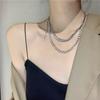 Модное ожерелье-цепочка с двумя слоями стразов для женщин, новые ювелирные изделия