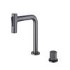 Gun Gray/Brushed Gold Widespread Bathroom Basin Faucet All Copper Pull-out Sink Faucet 360 Rotating Kitchen Faucet Black