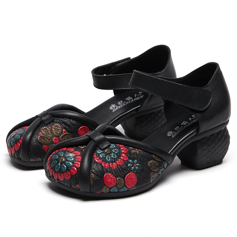 Fashion GKTINOO 2025 Summer Women Shoes Genuine Leather Women Pumps Handmade Comfortable Vintage Style High Heels Sandals Women Sandalia